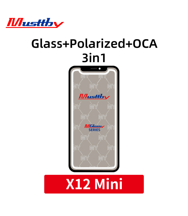 Стекло для переклейки iPhone 12 mini + OCA + Polarized film Musttby MyGlass 1:1